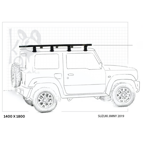 Jimny Roof Rack EEZI-AWN K9 Roof Rack 1400 X 1800